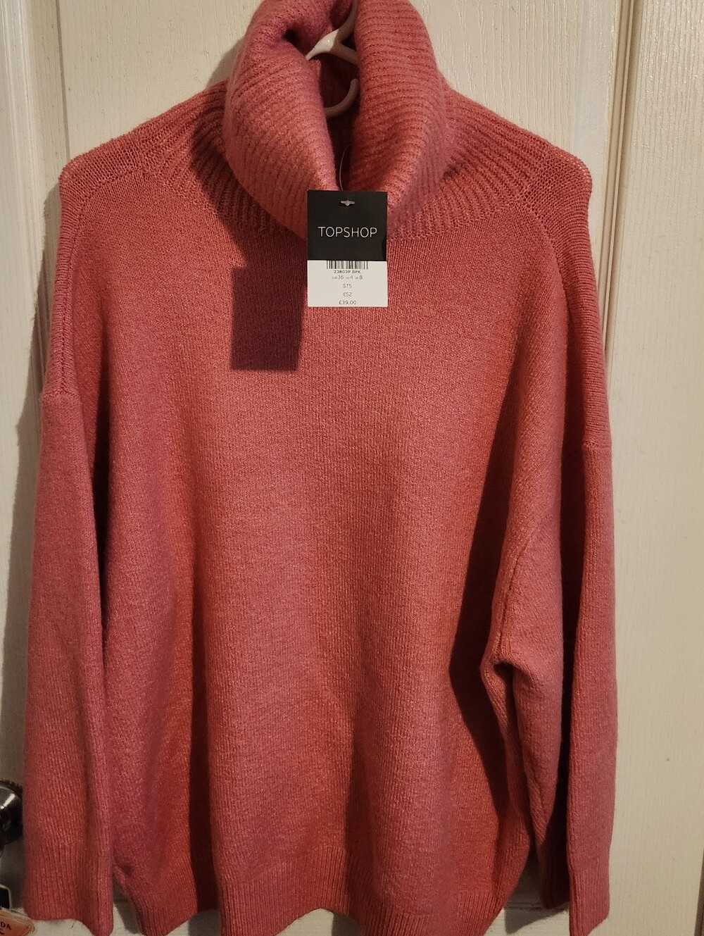 NWT Topshop Dusty Rose Turtleneck Sweater SIZE 4
